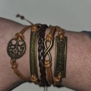 Brown and Tan Multi-Strand Bracelet Set